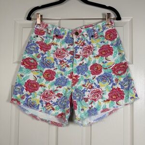 Country Players Women’s 1990s Vintage Floral Denim Mom Jean Shorts High Rise 13